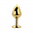Plug Anal Metálico Toosh Gold Grande com Pedra Transparente Plug Anal Metálico Toosh Gold Grande com Pedra Transparente