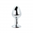 Plug Anal Metálico Toosh Silver Grande com Pedra Rosa Plug Anal Metálico Toosh Silver Grande com Pedra Rosa