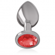 Plug em Metal Cristal Vermelho Tamanho S Plug em Metal Cristal Vermelho Tamanho S